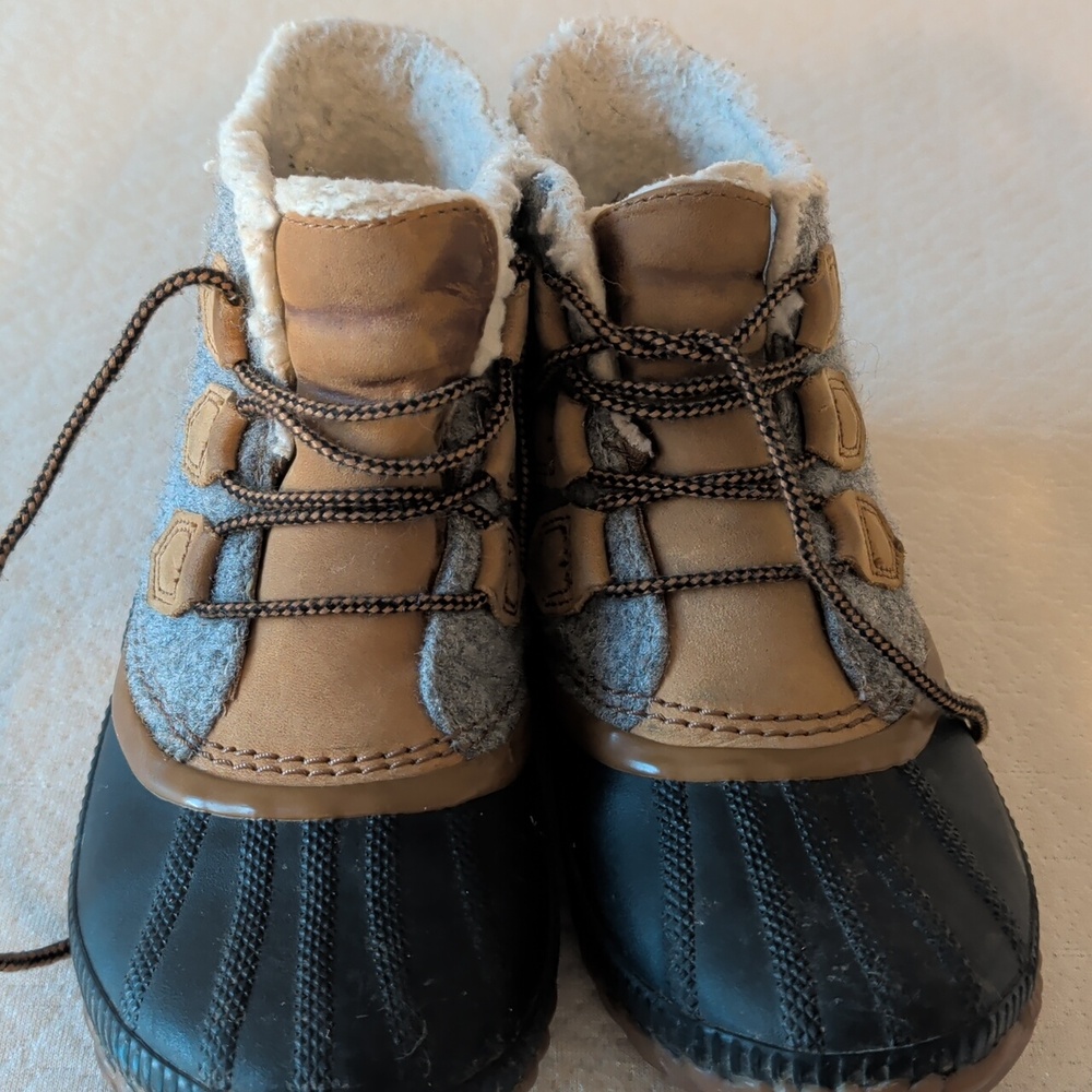 Sorel Womens Out And About Boots Gray Felt And  Canvas - Picture 3 of 6